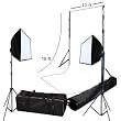 10ftx15ft Seamless White Muslin Backdrop with a Stand and Two Softboxes