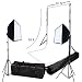 10ftx15ft Seamless White Muslin Backdrop with a Stand and Two Softboxes