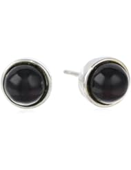 Sterling Silver Cherry Amber Round Earrings