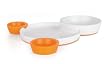 Boon Groovy Interlocking Plate and Bowl Set, Orange/White