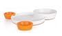 Boon Groovy Interlocking Plate and Bowl Set, Orange/White