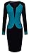 HOMEYEE Women's Chic Patchwork Sheath Elegant Business Slim Pencil Dress B343