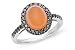 5 Carat Carnelian and Black Diamond 14K White Gold Ring