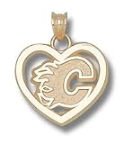 Calgary Flames "C" Logo Heart Sterling Silver Charm/Pendant