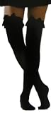 Adult Sexy Black Lace Top Thigh High Stockings with Satin Bow