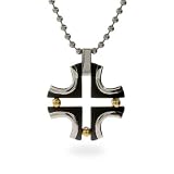 Eve's Addiction Stainless Steel Cross with Black and Gold