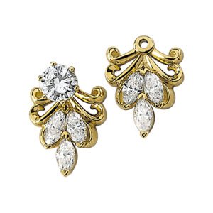 14K Yellow Gold Diamond Earring Jackets – 0.90 Ct.