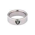 Mens NFL Titanium Logo Ring - Raiders