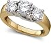 1 1/2 ctw Certified Three Stone Ring in 14K Two Tone Gold