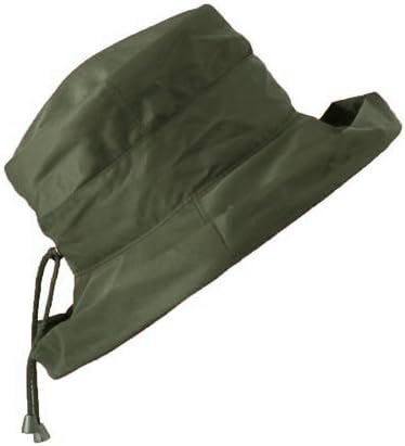 Liz Harbosin Medium Brim Rain Hat. Khaki, adjustable.
