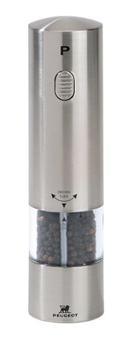 Peugeot Rennes Electric Promotional Pepper Mill, Stainless Steel and Acrylic under The Kitchen Store
