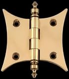 Door Hinges Bright Solid Brass, Butterfly Hinge 3 x 3 Brass RSF Urn Finials
