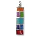 .925 Silver Rectangle Multi-Stone Inlay Pendant