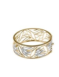 14K Yellow/White Gold 1 1/2 ct tw Diamond Bangle Bracelet