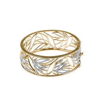 Genuine IceCarats Designer Jewelry Gift 14K Yellow/White Gold 14Ktt Diamond Bangle Bracelet. 1 1/2 Ct Tw 14Ktt Diamond Bangle Bracelet 14Ktt Diamond Bangle Bracelet In 14K Yellow/White Gold