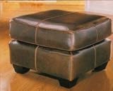 100% BYCAST PULL-UP LEATHER OTTOMAN