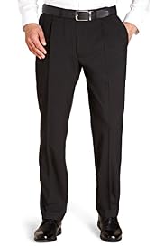 Crease Resistant Twin Pleat Turn-Up Trousers with Active Waistband