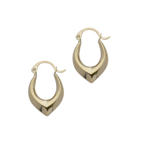 9ct Gold Small V Creole Earrings