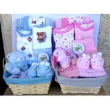 What a Cutie Pie New Baby Gift Basket for Boys or Girls(Blue)