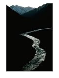 Glistening in the Light, the Obhingo River Flows Down Through the Mountain Vall Eys of Tajikistan Art Photographic Poster Print by Barry Tessman, 12x16