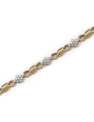 14kt Yellow Gold Diamond Flower Bracelet 0.10ct TW