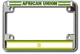 African Union Flag Chrome Metal Motorcycle License Plate Frame