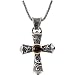 Jewelry : Sterling Silver and 14K Yellow Gold Amethyst and Sapphire Cross Pendant
