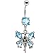 Aquamarine Cubic Zirconia Butterfly Fairy Dangle Belly Ring