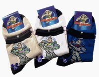 Toy Story Footwear BUZZ LIGHTYEAR Socks (3 pair set) size 6-8.5