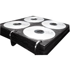 Vaultz Media Binder Sleeves, 8 CD/Sleeve, 25 EA/PK, Black