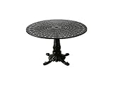 Windham Castings Woven Cast Aluminum 32 Round Metal Patio Dining Table with Umbrella Hole