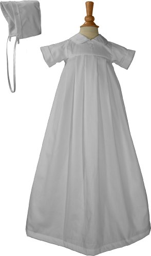 White Boys Polycotton Pique Christening Baptism Gown