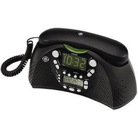 GE Corded BedroomPhone(TM) with Dual Alarms and Radio (29295GE2)