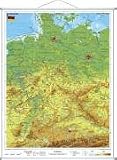  : Deutschland physisch. Wandkarte mit Metallleiste