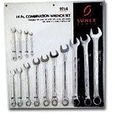 14 Piece SAE Raised Panel Combination Wrench Set