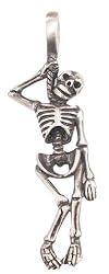 Noose Dead Hanging Skeleton Pewter Pendant Necklace