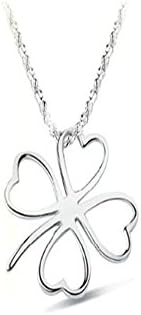 Tricess Fashion Large Four Leaf Clover of Faith & Hope & Love & Luck Swiss Crystal Sterling Silver Pendant Necklace