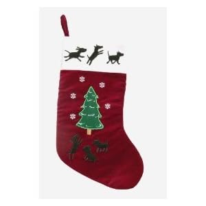 tree and snowflake quilted dog stocking