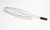 Outset QS74 34 Stainless Steel Fish Basket with Soft-Grip Handle