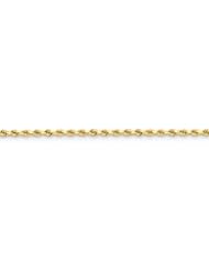 14k Yellow Gold 7in 2.75mm D/C Rope with Lobster Clasp Chain Bracelet