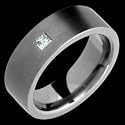Princesse - size 8.00 Titanium Band with Princess Cut Diamond
