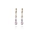 Yazilind Elegant Triangle Hollow Design 18k Gold Filled Inlay Round Clear Cubic Zirconia Dangle Drop Earrings