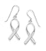 Polished Awareness Ribbon French Wire Earrings