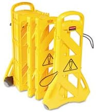(6 Pack Value Bundle) RCP9S11YEL Portable Mobile Safety Barrier, Plastic, 1" x 13 ft x 40", Yellow