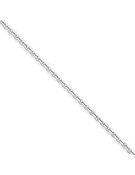1.65mm, 14 Karat White Gold, Diamond-Cut Cable Chain - 9 inch