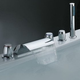 Brass Waterfall Tub Faucet (Three Handles)
