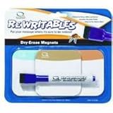 Quartet Rewritables Dry Erase Magnets, Set of 3 Magnets and 1 Dry Erase Marker (12-707292Q)