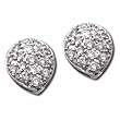 14kt White Gold Pear Shape Diamond Cluster Earrings