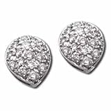 14kt White Gold Pear Shape Diamond Cluster Earrings