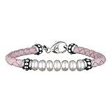 Honora Baby Pearl and Pink Leather Bracelet